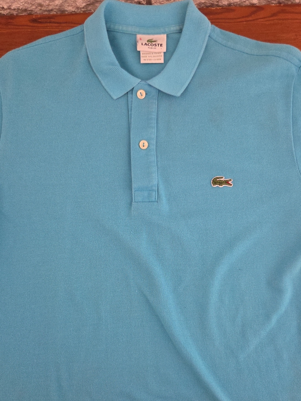 Lacoste L.12.12 Classic Fit Turquoise Blue Pique Polo Men's 5/L Slim